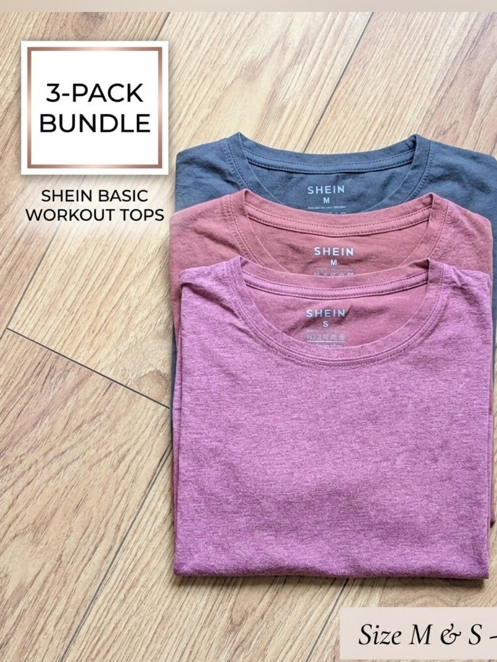 SHEIN Basic Short Sleeve Athletic Tee Bundle | Set of 3